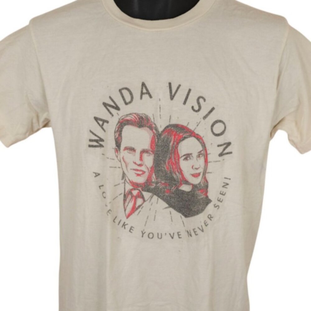 WandaVision T Shirt Mens Size Medium Cream Marvel Studios Comic Book Series